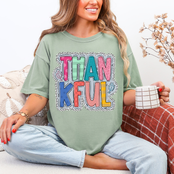 Thankful Unisex Garment-Dyed T-Shirt, Gratitude Tee, Thanksgiving Shirt