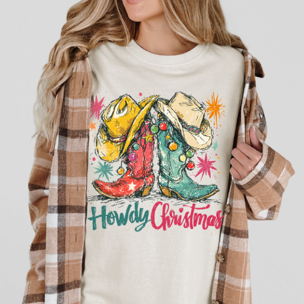 Howdy Christmas T-Shirt, Unisex Holiday Tee, Festive Apparel,