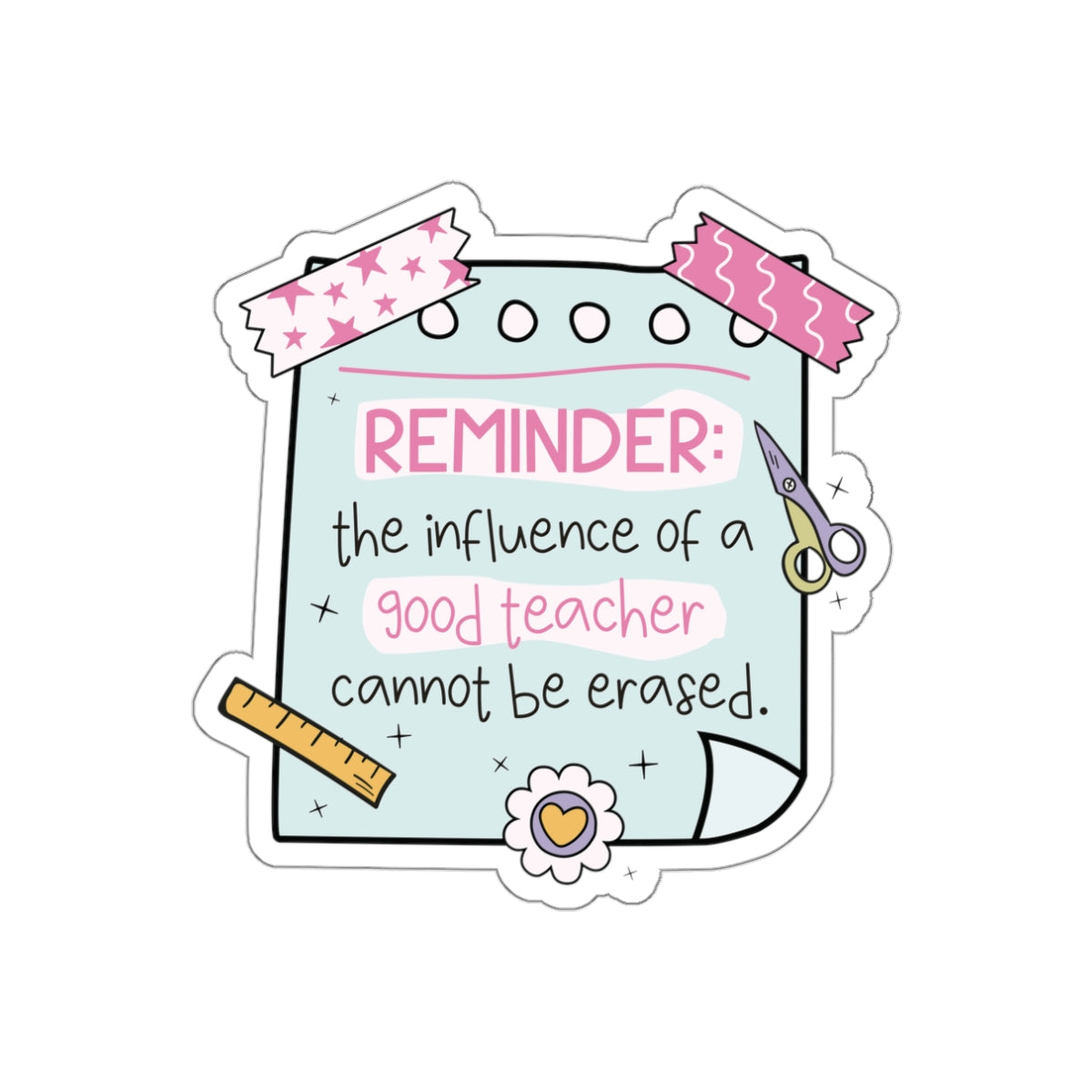 Copy of Copy of Copy of Motivational Teacher Die-Cut Stickers - Remember, Teaching is Tough, Self-Care, Teacher Gifts, Classroom Decor, Inspirational