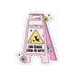Caution Love Die-Cut Stickers, Cute Fun Stickers, Laptop Decor, Gift for Her, Floral Stickers, Love Warning Decal