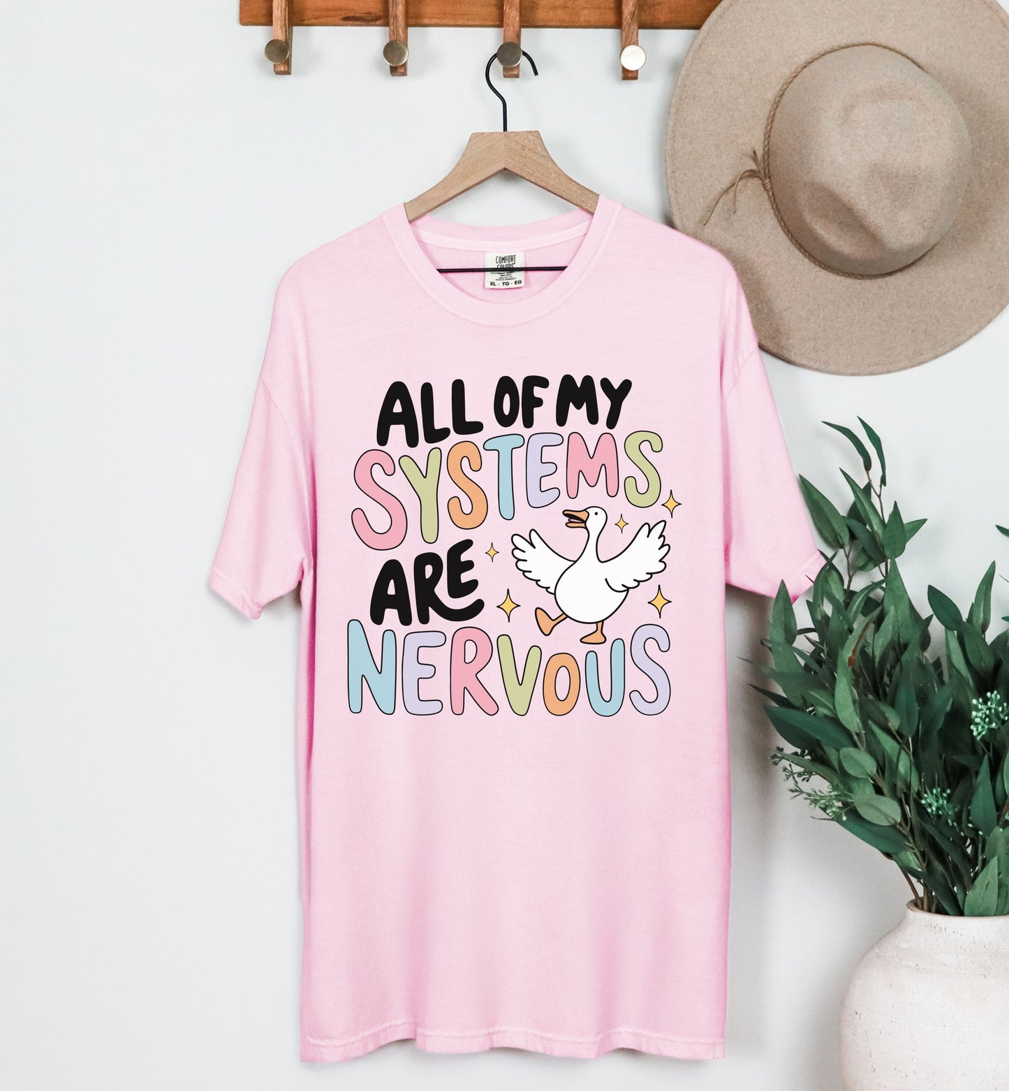 Nervous Systems Tee - Funny Unisex T-shirt for Stress Relief, Gifts for Friends, Relaxation, Mental Health Awareness, Comfy Wear