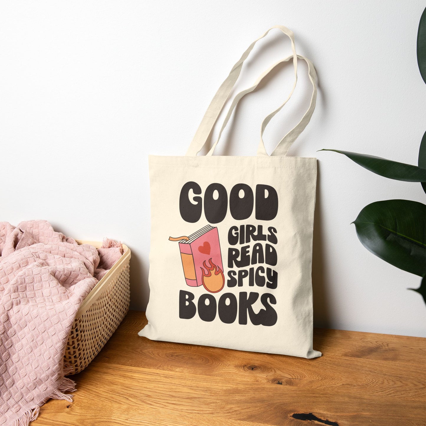 Spicy Books Tote Bag - For Book Lovers, Readers Gift, Library Bag, Cute Tote, Everyday Use