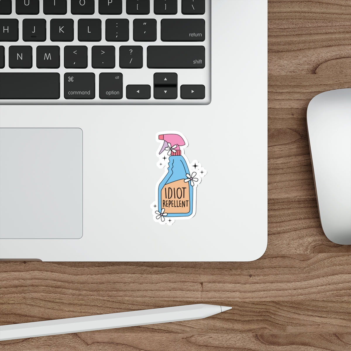 Funny Idiot Repellent Die-Cut Stickers, Quirky Laptop Decals, Gifts for Friends, Humorous Home Decor, Fun Office Supplies