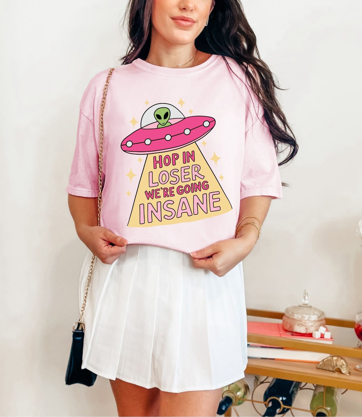 Whimsical Alien Graphic T-Shirt, Fun Tee for Teens, Casual Wear, Gift for Space Lovers, Summer Shirt, Retro Humor Style