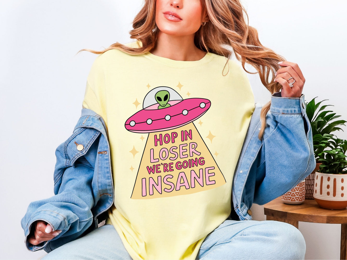 Whimsical Alien Graphic T-Shirt, Fun Tee for Teens, Casual Wear, Gift for Space Lovers, Summer Shirt, Retro Humor Style
