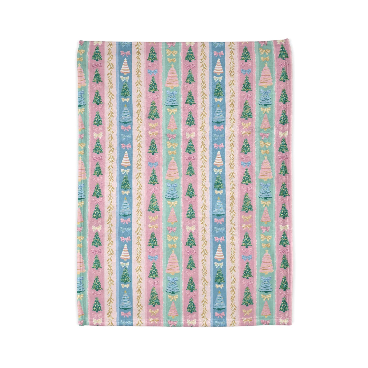 Preppy Bow and Tree Stripes Blanket