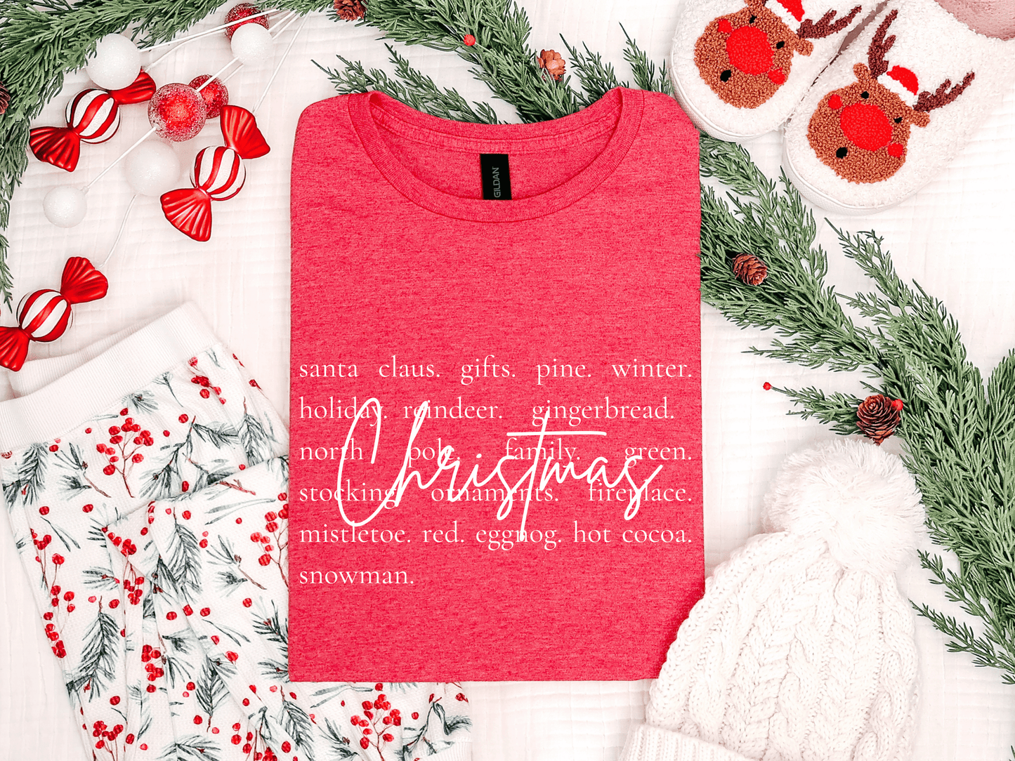 Christmas Vibes Unisex Softstyle T-Shirt, Holiday Gift, Winter Wearing, Festive Apparel, Cozy Christmas Tee, Merry & Bright Shirt