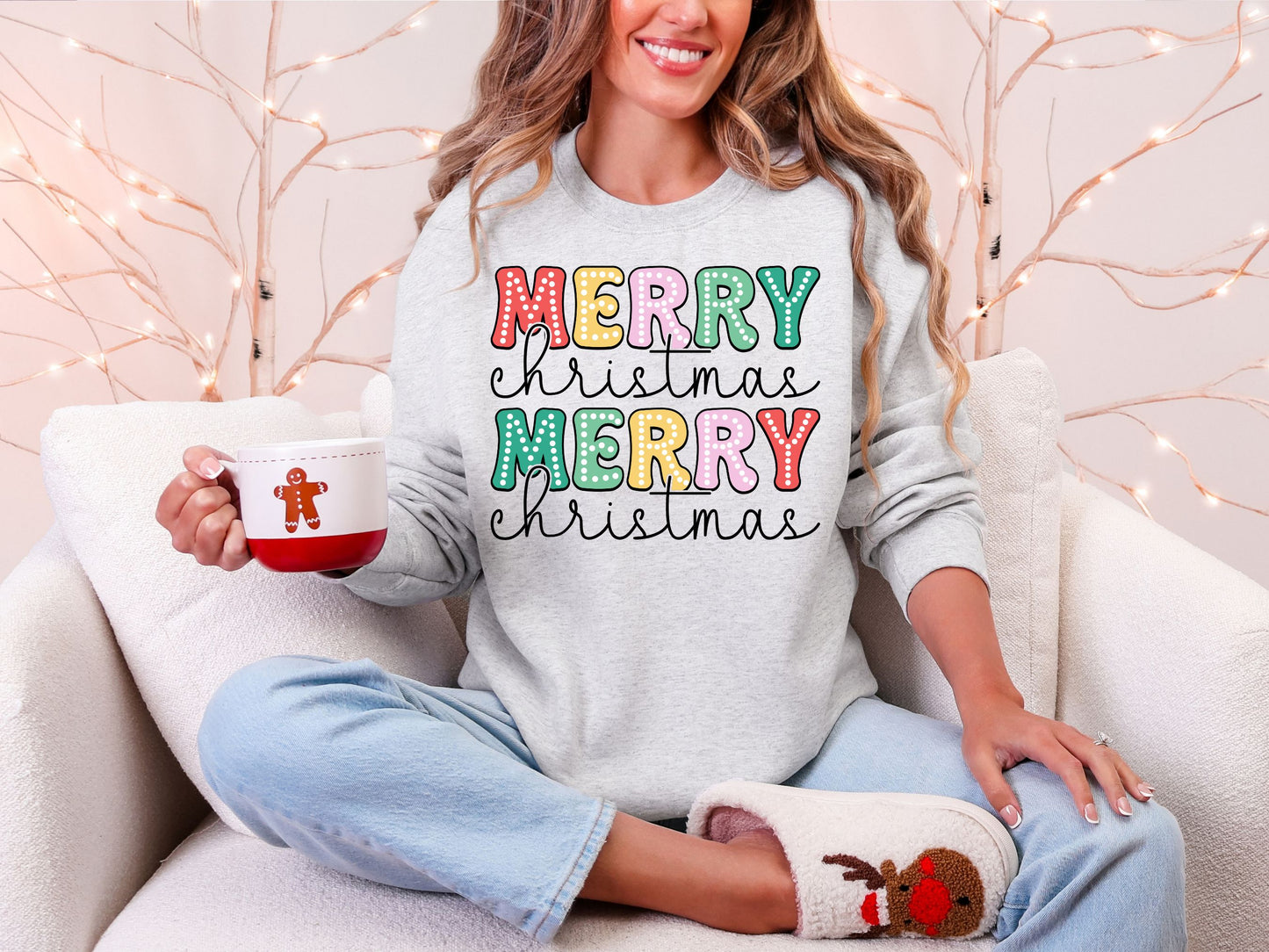 Merry Christmas Crewneck Sweatshirt, Cozy Holiday Apparel, Unisex Christmas Gift, Seasonal Sweatshirt, Festive Winter Wear